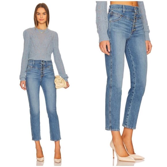 💕VERONICA BEARD💕 Ryleigh Slim-Straight Jeans Front Yoke Durango Blue 28 NWT - Picture 5 of 16